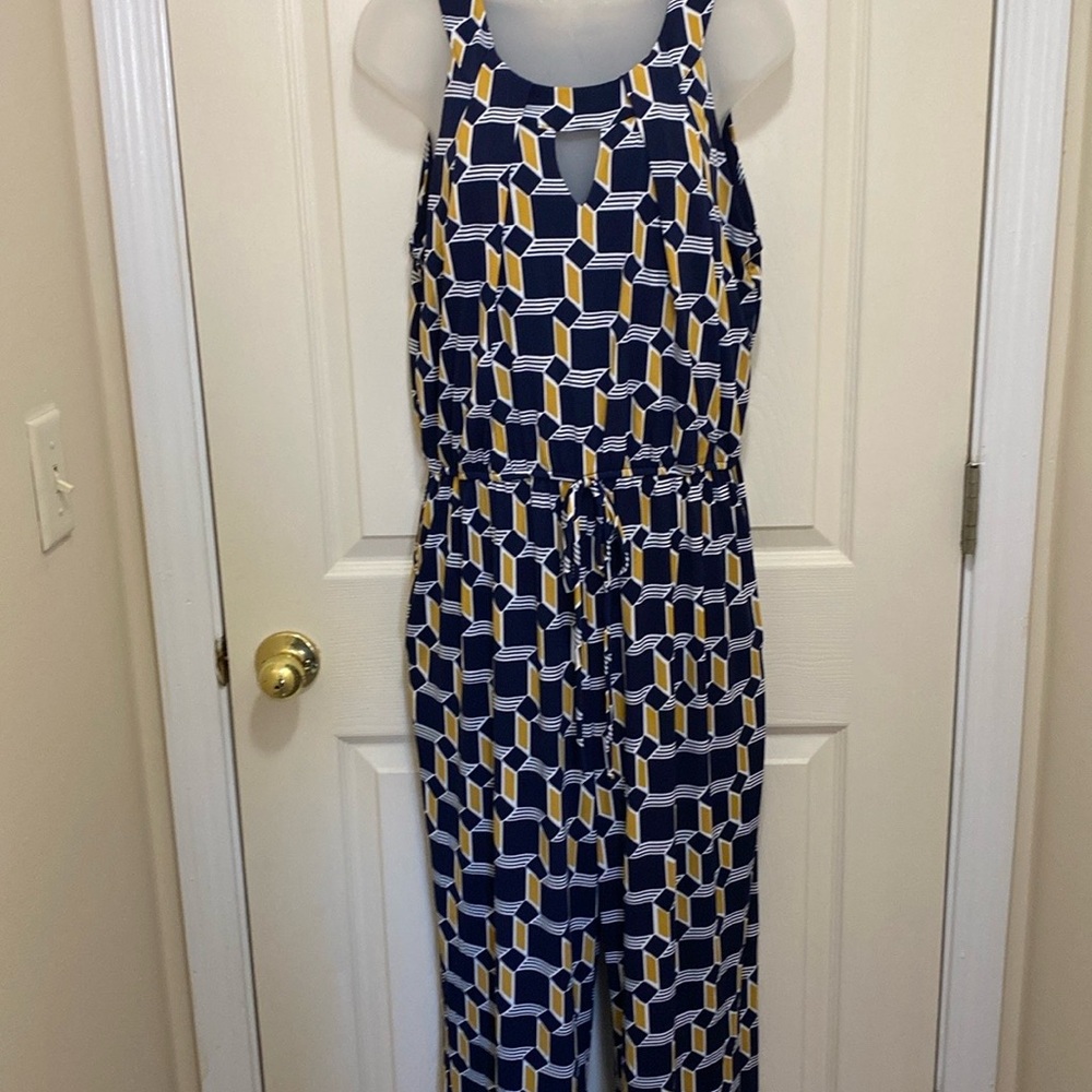 Enfocus Studio Vibrant Yellow and Red Halter Jumpsuit Casual